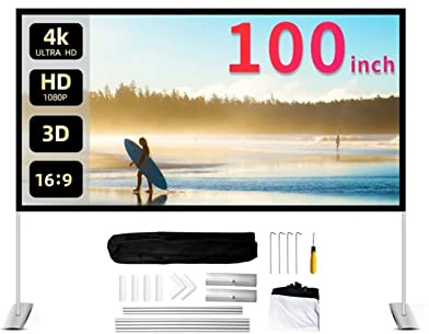 Projecteur 16: 9 Protecteur Portable Portable Portable Direct 100inch Home Ktv Bureau intérieur 3D HD Écran de Projection Cinéma Maison Scolaire