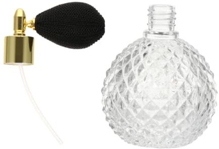 SHOWERORO Botella de Vidrio Vintage de 100ml para Perfume, Atomizador Recargable y Rellenable, Diseño Delicado y Chic Adecuado para Regalos y Accesorios de Dormitorio
