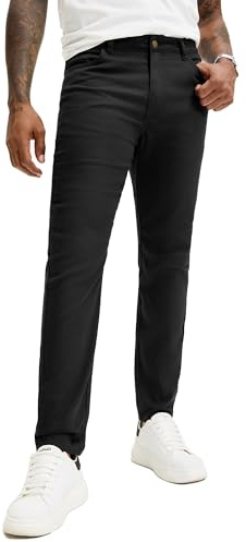 JEMLDL Men's Slim Fit Tapered Jeans Skinny Stretch Premium Flex Comfy Casual Denim Dress Pants with Pockets Black 32W x 30L