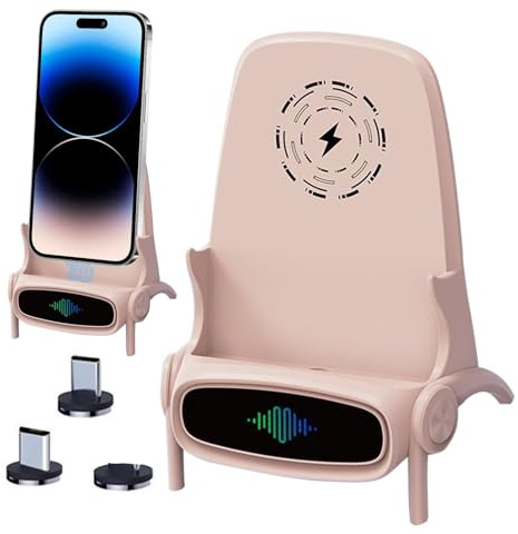 Soporte cargador inalámbrico para silla, estación de carga rápida magnética para oficina, soporte universal para teléfono móvil, mini silla portátil multifuncional, accesorio de escritorio