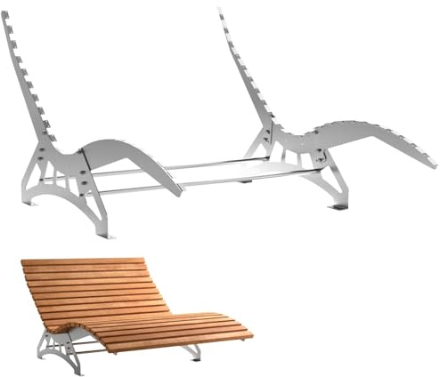 SOTOOLS Gartenliege-Untergestell Laguna, 1350 mm breit, Edelstahl SS304 | Geschliffenes Untergestell ohne Holzlatten für Designer-Sonnen- und Outdoorliegen.