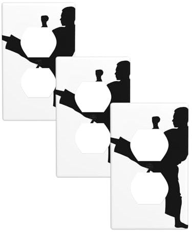 Taekwondo Martial Arts Print Light Switch Wall Plate Outlet Covers Standard Size 1-Gang 4.50 X 2.76 For Residential & Commercial Use