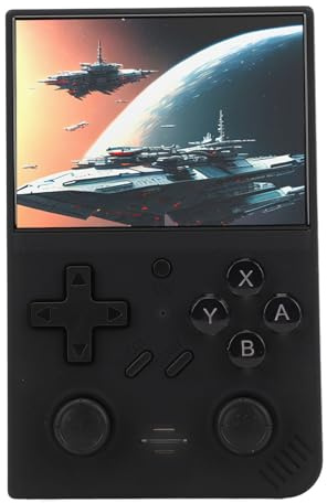 ZASCHMOY Console di Gioco Portatile retrò Portatile Schermo IPS da 3,5 Pollici Scheda di Memoria Integrata da 64 GB Batteria da 3000 MAh Supporto 10 Emulatori (BLACK)