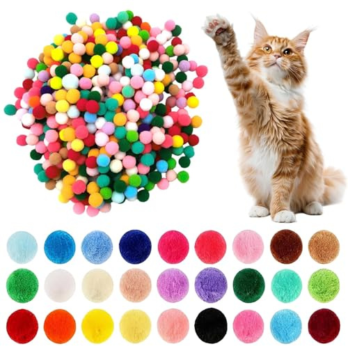 Soomuct 150PCS Filzbälle Katze, Katzenspielzeug Ball, Katzenbal, Filzkugeln zum Basteln, Bewegliches Katzenspielzeug, Spielzeug für Drinnen, zum Kauen und Kratzen (20mm).