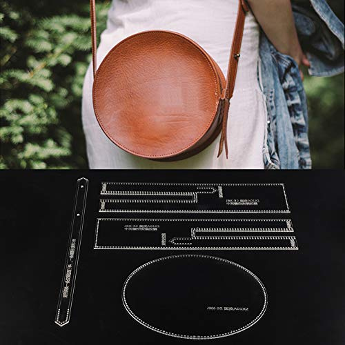 HEEPDD Acryl-Vorlage für -Ledertaschen, Musterwerkzeug, 4 Bastelschablonen für Näh- und Handtaschenprojekte. Acryl-Vorlage für -Ledertaschen, Transparentes Nan-Handwerk