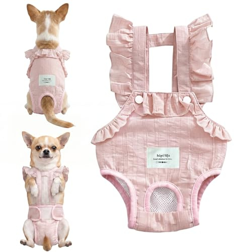 ikskydd Tik, Miljövänliga Återanvändbara Hundblöjor i Mesh som Andas för Små Hundar 0,5-2,5 kg, Rosa, S