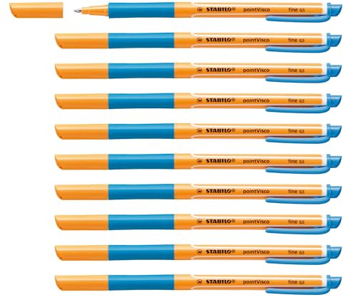 STABILO - Tintenroller - pointVisco | 10er Pack, türkis