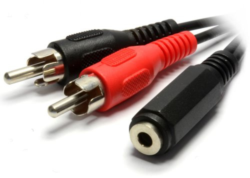 kenable 3,5 mm Stéréo Jack Femelle Vers Double Cinch RCA Fiches adaptateur câble 2 m [2 mètre]