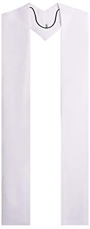 IvyRobes Unisex Adults Overlay Clergy Stole Plain Solid White Church Accessory Pastor Wedding Priest 239cm