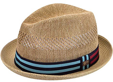 Bailey of Hollywood Herren Berle Fedora Trilby Hat with Striped Band Filzhut