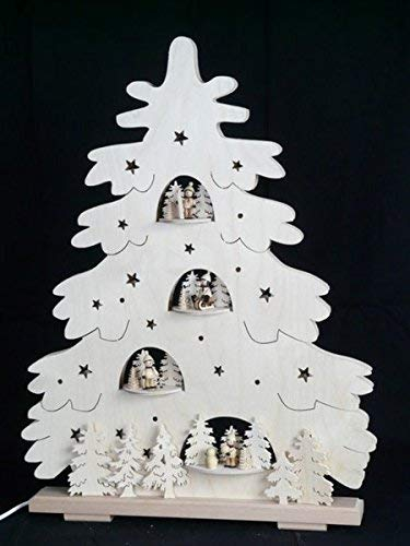 Illuminato con arco di natale abete con Inverno Bambini Dimensioni = 44 x 51 cm Nuovo Monti Metalliferi arco luce Arco