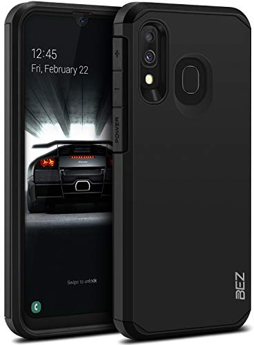 BEZ Handyhülle für Samsung A40 Hülle, Tasche Stoßfestes Kompatibel mit Samsung Galaxy A40, [Heavy Duty Serie] Outdoor Dual Layer Armor Case Handy Schutzhülle Robuste, Schwarz
