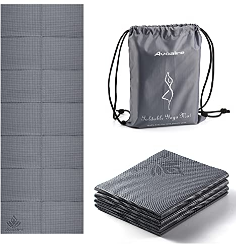 Avoalre Yogamatte rutschfest,173 X 61CM Tragbare Trainingsmatte 5MM,reise Yogamatte faltbar Gymnastikmatte, ideale für Reise,Yoga, Pilates & Workout