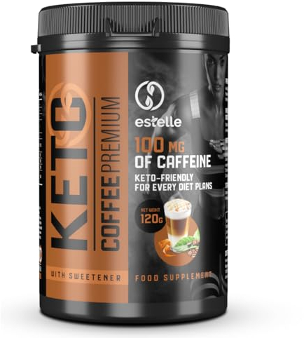 Keto Coffee Premium - Attiva la Perdita di Peso, Riduce il Grasso Viscerale, Con Caffeina, L-Carnitina, Vitamina C e Zinco, 120 grama, Polvere