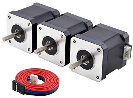 STEPPERONLINE Nema 17 Schrittmotor 2A 55Ncm 1,8Grad mit 1 Meter Kabel 3PCS | E Series Motor, für 3D-Drucker CNC