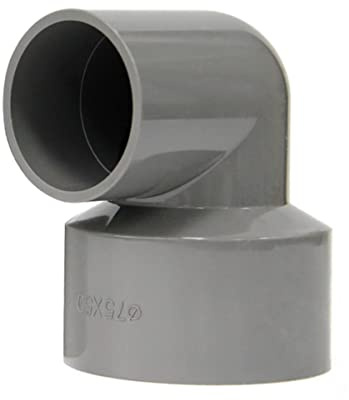 NAABHIKA 1Pcs PVC 90 Reducing Elbow ID 20,25,32,40,50,63,75,90,110mm Metric Solvent Weld Pipe Fitting Connector Aquarium Pond Garden DIY-Grey,25x20mm