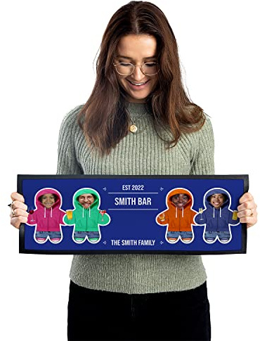MINI ME! Hoodies - Bar Name Bar Runner Home Bar Idea | 58cm x 22cm Rubber Beer Mat | Non Slip Bar Accessory | Home Bar | Garden Bar | Pub Accessory