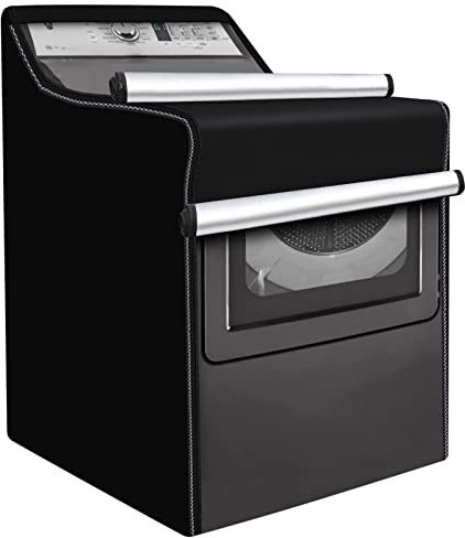 ANMINY Washing Machine Cover for Top Front Load, Outdoor Waterproof Washer Dryer Cover Dustproof Sun Wind Resistant Zipper 420D Oxford Cloth Washer Dryer Protector - 29 W x 28 D x 43 H, Black