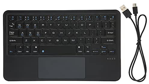 Cyrank Tastiera Bluetooth, Tastiera Wireless con Trackpad Mini Tastiera Ultra Sottile con Tastiera Ricaricabile Multi Touch Touchpad per PC Portatile(Nero)