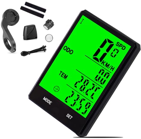 fesoklaf Fahrradcomputer Kabellos, IPX6 Wasserdicht Digitaler Fahrradtacho, 2,8 Zoll LCD Hintergrundbeleuchtung Bildschirm Fahrrad Kilometerzähler für Mountainbike und Rennrad (Drahtlos)