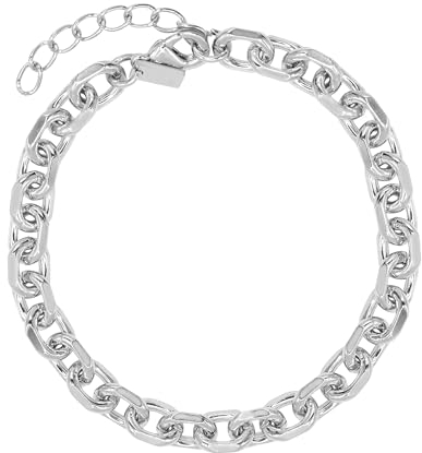 Heideman Armband Herren Archie aus Edelstahl silber farbend poliert Armkette für Männer