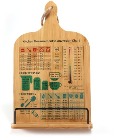 Kochbuchhalter Holz, Buchständer Küche, Buchhalter Wand, Pad Tablet Ständer, Einstellbares Schneidebrett Style, Vintage Deko - Braun