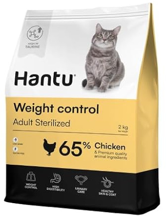 Hantu - Pienso Adult Weight Control de Pollo para Gatos Esterilizados | Control de Peso y apetito | Salud digestiva óptima | Cuidado del tracto urinario, 2 kg