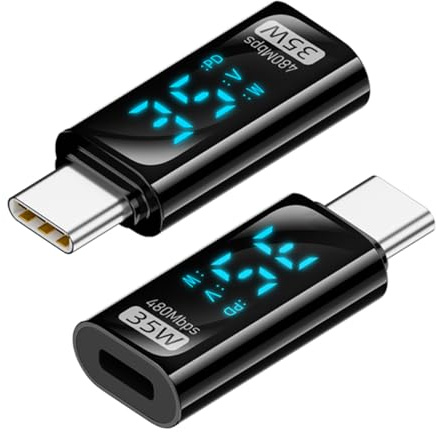 Adaptateur USB C vers Lightning avec affichage LED, USB-C mâle vers iOS femelle, prend en charge la charge rapide PD 35 W et la synchronisation des données, (ne convient pas aux écouteurs) (2 pièce)