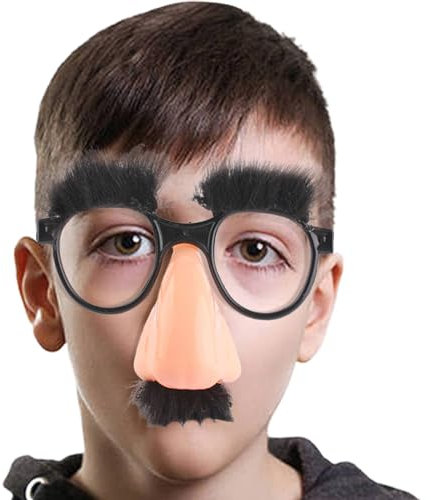 Huvqianu Lustige Brille für Erwachsene – große Nasenbrille mit Augenbrauen, Schnurrbart, kreative Foto-Requisiten, Halloween-Party-Brillen, Partygeschenke für Kinder und Erwachsene