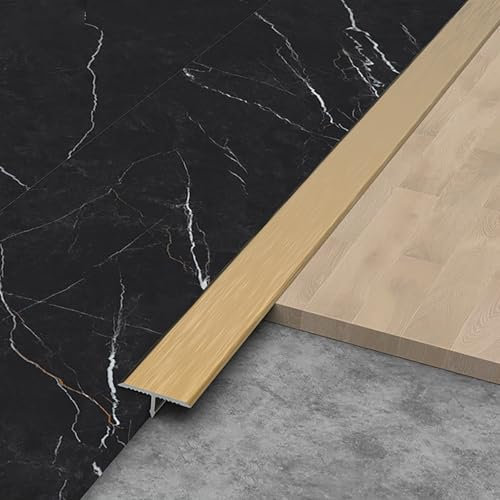 Raouoae Aluprofil Übergangsprofil T-Profil Übergangsschiene 3 Stück 100cm Übergangsprofil Übergangsschiene Aluminium-Formleisten Zierleisten Und Boden-Übergangsstreifen(Bronzefarben,Breite: 10 mm)