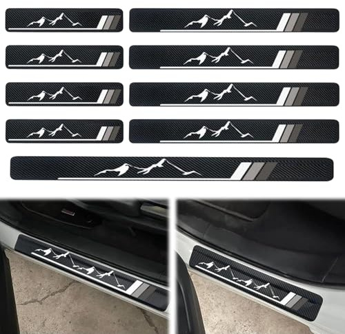 Lot de 9 films de protection pour seuils de portière de voiture - Résistant aux rayures et à l'usure - Forte adhérence - Convient pour tous les véhicules