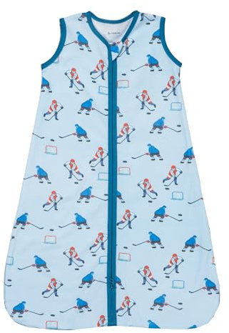 LollyBanks Baby Sleep Sack, 100% Cotton Baby Sleeping Bag for 0-6 Months, Gentle and Lightweight Baby Wearable Blanket with 2-Way Zipper, Baby Essential (Ice Hockey Print)