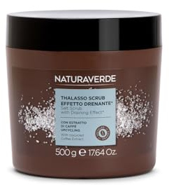 NATURAVERDE | Thalasso Körperpeeling mit Drainage-Effekt mit Kaffee-Extrakt Upcycling mit Totem Meer Salz, 500 ml