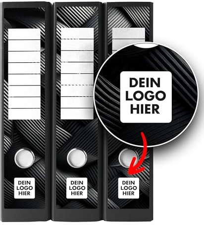 Ordnerrücken Etiketten selbst gestalten – 9 Aufkleber mit Logo – selbstklebend für Ordner A4 breit – Klebeetiketten als Rückenschilder für Ordner – Untergrund scheint nicht durch - METALLIC