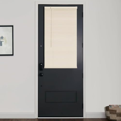 LazBlinds Mini-Jalousien aus Vinyl für Türen, schnurlose Fensterrollos für Privatsphäre, Lichtfilterung, Privatsphäre, horizontale Schatten für Haustür, Terrasse, Seitenlicht, Glastür, 71,1 cm B x