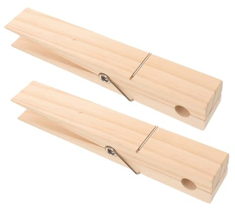 TOGEVAL 2pezzi Mollette Legno Jumbo Per Asciugamani Clip Per Asciugamani Da Bagno Facile Installazione e Organizzazione Bagno
