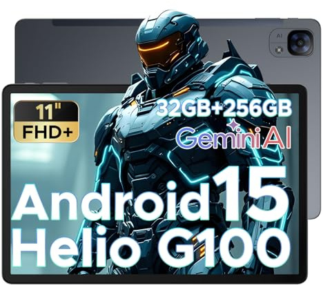 DOOGEE TAB E3 Tablet Android 15, 11 Pollici FHD 32GB RAM + 256GB ROM/TF 2TB, Octa Core Helio G100, Tablets con sim, 8800mAh, Gemini AI, 13MP+5MP/GPS/BT5/OTG/FACE ID/Doppi altoparlanti/3.5mm Jack Port