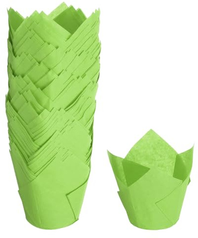QUARKZMAN 150 Piezas Moldes Para Hornear Tipo tulleipán 3.1 x 2 Verde | Para Cupcakes Y Cupcakes Envoltorios De Papel Antiadherente, Para Bodas Cumpleaños Fiestas Navidad
