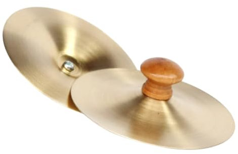 SUPVOX Platillos De Dedo Musicales con Mangos De Madera para Niños, Mini Instrumento De Percusión Pequeño, 2 Piezas, Tamaño Grande, para Fiestas Infantiles y Danza, Instrumento Infantil Portátil
