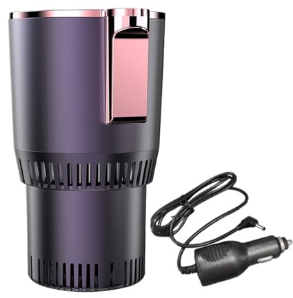 Chauffe-eau de voiture 2 en 1 - Chauffe-eau de voyage - Chauffe-eau compact avec couvercle anti-déversement et base antidérapante - Chauffe-bouteille rapide pour les voyages en voiture, les navetteurs