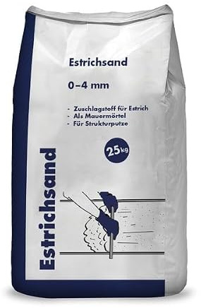 Hamann Mercatus GmbH Estrichsand 0-4 mm 25 kg Verwendung im Innen- und Außenbereich Anmischung von Mörtel, Beton, Putz Frostbeständig & formstabil