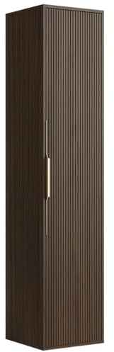 Badplaats Badezimmerschrank Rimini 38 x 33 x 170 cm Walnuss Braun - Hoch Badschrank mit 1 Tür