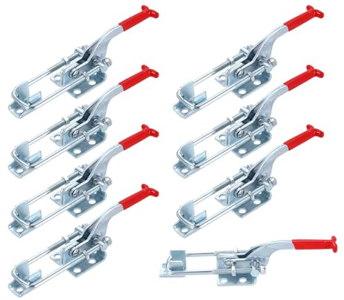 sourcing map 8pcs 431 Toggle fermo morsetto M6 x 50mm 350,2 kg Capacità di tenuta regolabile a sgancio rapido Tirare Chiusure in ferro zincato Morsetti per coperchio fumatore Jig Tool Box Porta