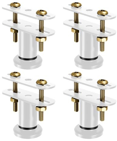 LUPATDY Lot de 4 Pieds de Lit Réglables en Hauteur de 8 à 12 cm - Kit de Renforcement pour Barre Centrale et Sommier à Lattes - Pieds de Support Robustes pour Cadre de Lit (Blanc)