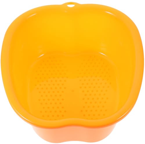 Ipetboom Bañera Para Pies Masajeador Punta Convexa 1 Unidad Tamaño Grande Material Plástico Naranja Para Uso Doméstico Remojo y Spa