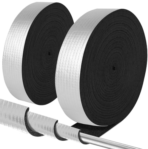 Remingtape rörisoleringsband, 2 brett x 32,8 fot, skum- och folierörhölje isoleringsband för utomhusbruk, självhäftande (2 )