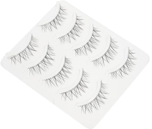 Angoily 5 Pares de Pestañas Postizas 3D Naturales Tallo Transparente Fibras Artificiales Seguras Accesorio para Maquillaje de Pestañas Densas y Uso Profesional o Personal