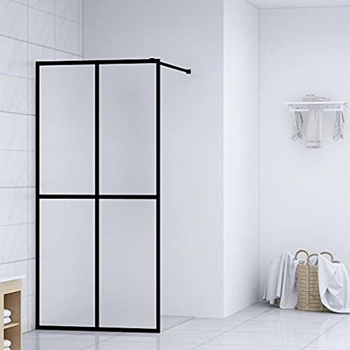 Mokuyary duschvägg för walk-in shower, matt säkerhetsglas 100 x 195 cm, duschvägg för dusch, duschavskiljare, gå i dusch, duschskiljevägg glasvägg för badrum