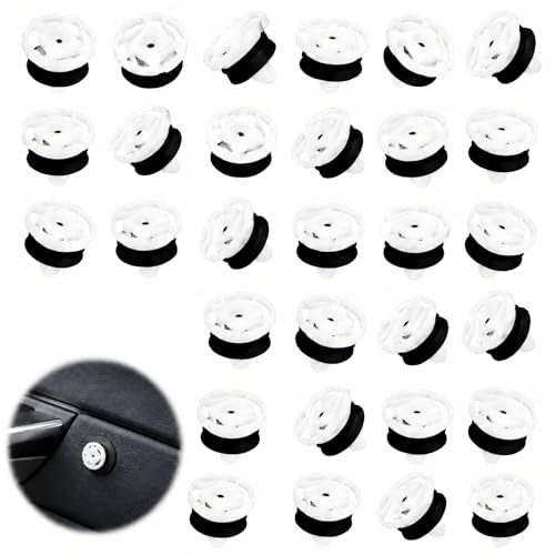 30 Pièces Clips de Fixation de Voiture, Universal Rivets en Plastique, Fixation Garniture Voiture pour Panneaux de Porte, Compatible avec Peugeot, Renault, Citroën, Réf. OE 7703077476