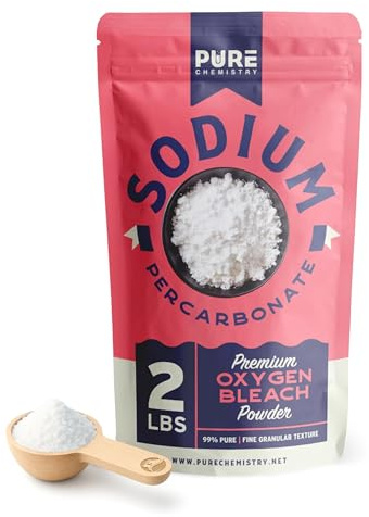 Ecoxall Sodium Percarbonate, 99.9% Pure Oxygen Bleach Powder, Laundry Stain Remover, Whitener, and Detergent, Dishwasher Cleaner and Deodorizer, 2 lbs (32 oz), Pack of 1